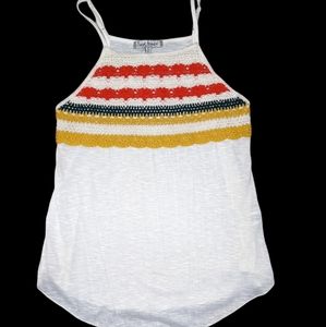 White tank crochet top
